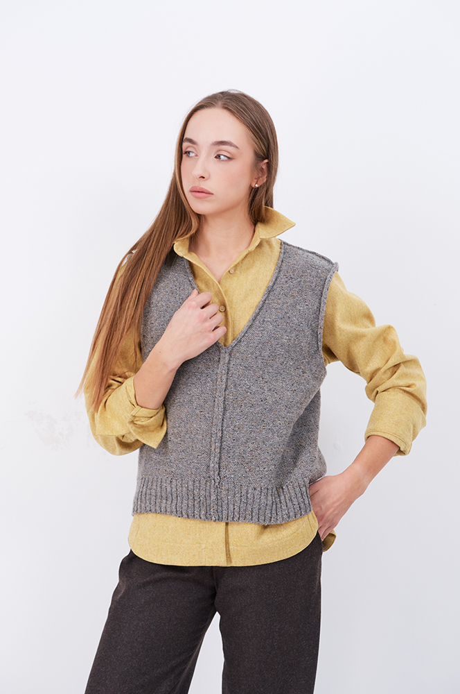 Камізелька в'язана твідова (КА 100)